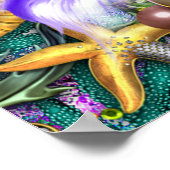 Afro Mermaid Baby shower Welkomstteken Poster (Hoek)