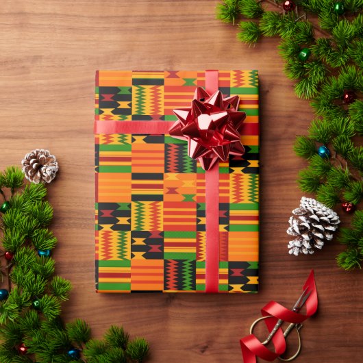 Afro Modern Kente Tribal Style Wrapping Paper Cadeaupapier (Feestdagen Geschenken)