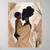 Afro Moeder en Dochter Poster (Voorkant)