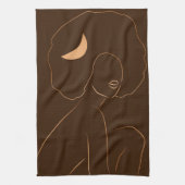 Afro Moon Girl Theedoek (Verticaal)