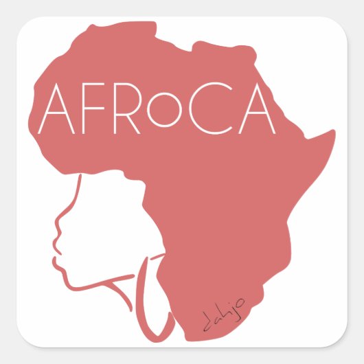 Afro Natural Black Hair Vierkante Sticker (Voorkant)