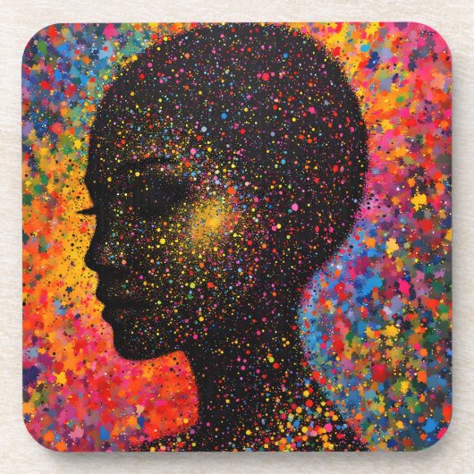 Afro Nebula Whisper – Black History-viering Bier Onderzetter (Voorkant)