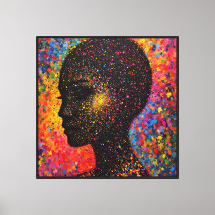 Afro Nebula Whisper – Black History-viering Canvas Afdruk