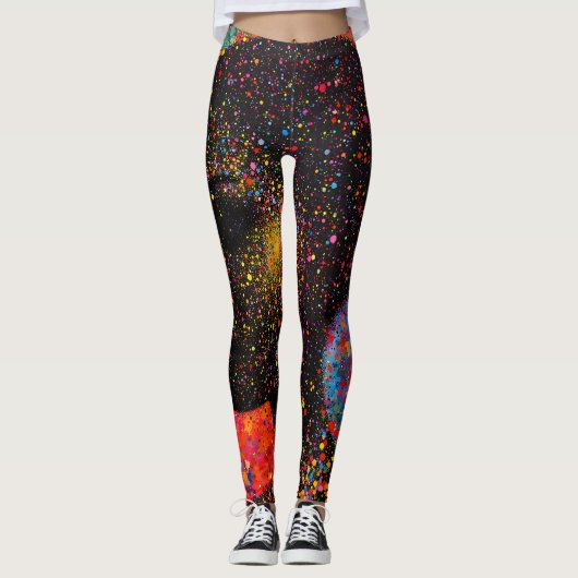 Afro Nebula Whisper – Black History-viering Leggings (Voorkant)
