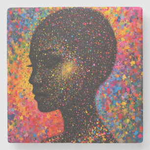 Afro Nebula Whisper – Black History-viering Stenen Onderzetter