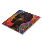 Afro Nebula Whisper – Black History-viering Tegeltje (Zijkant)