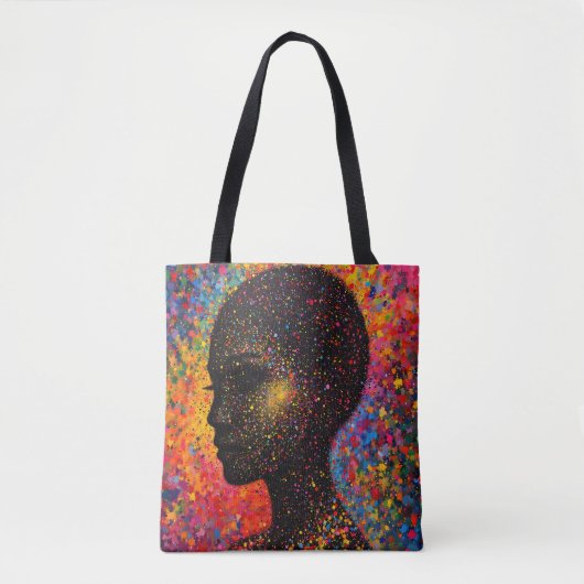 Afro Nebula Whisper – Black History-viering Tote Bag (Voorkant)