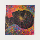 Afro Nebula Whisper – Black History-viering Wandkleed (Voorkant (horizontaal))