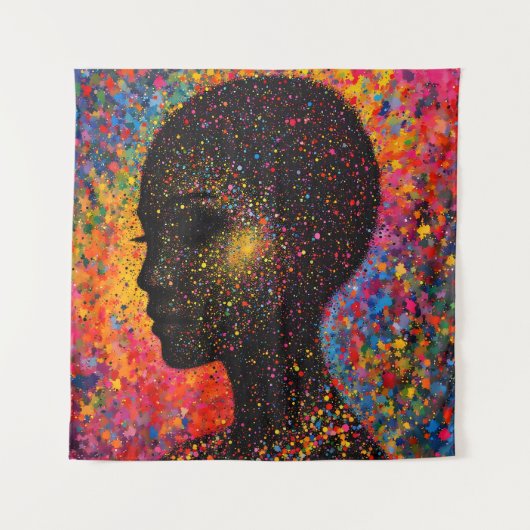 Afro Nebula Whisper – Black History-viering Wandkleed (Voorkant)