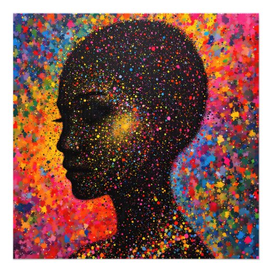 Afro Nebula Whisper – Black History-vieringen Foto Afdruk (Voorkant)
