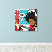 Afro Ninja Abstract #2 Canvas Afdruk (Insitu (Houten vloer))