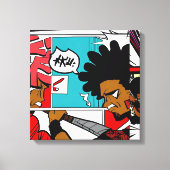 Afro Ninja Abstract #2 Canvas Afdruk (Voorkant)