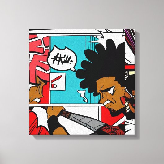 Afro Ninja Abstract #2 Canvas Afdruk (Voorkant)