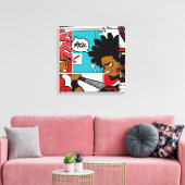 Afro Ninja Abstract #2 Canvas Afdruk (Insitu (Woonkamer))