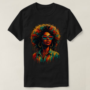 Afro Paint Drip Freedom Kunst  T-shirt