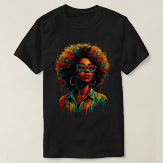 Afro Paint Drip Freedom Kunst T-shirt