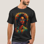 Afro Paint Drip Freedom Kunst T-shirt (Voorkant)