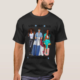 Afro-Panamaanse tante Vrouwen Trots Zwart Afro-haa T-shirt