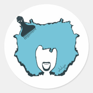 Afro Pick Ronde Sticker