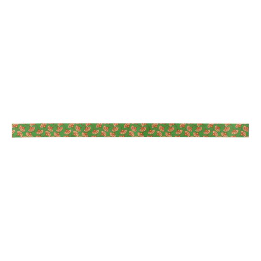 Afro Pop Ankara Fan Pattern Design Satin Ribbon Satijnen Lint (Voorkant)