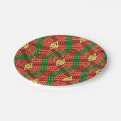 Afro-Pop geometrisch patroonpapier Bord (Gekanteld)