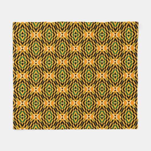 Afro Pop Kente Fleece Blanket Deken (Voorkant (Horizontaal))