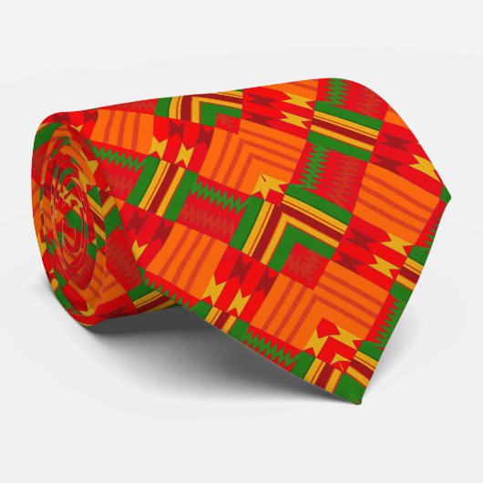 Afro Pop Kente Print Stropdas (Opgerold)
