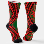 Afro Pop Kente Red Socks Sokken (Gebogen)