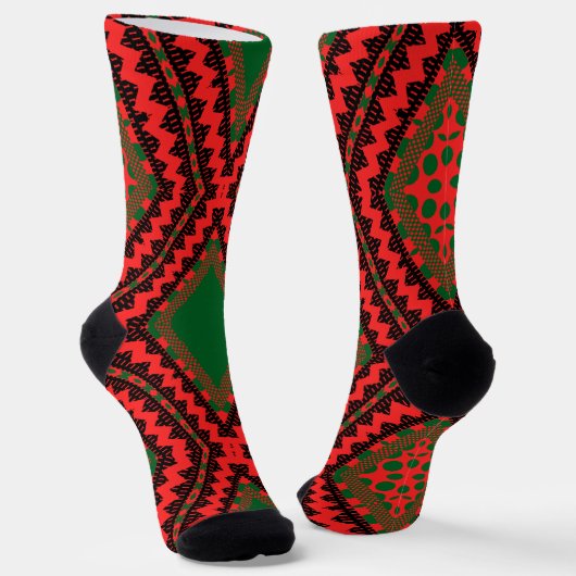 Afro Pop Kente Red Socks Sokken (Gebogen)