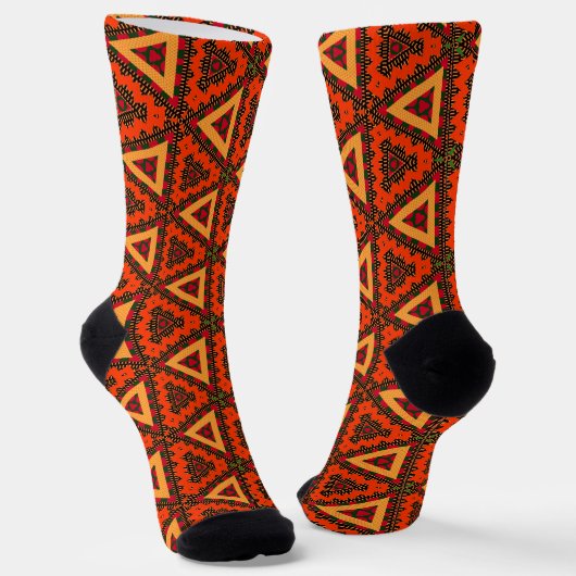 Afro Pop Kente Red Sokken (Gebogen)