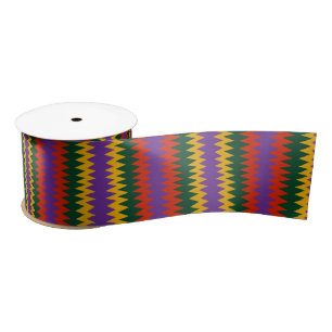 Afro Pop Kleurrijke Chevron Design Satin Ribbon Satijnen Lint