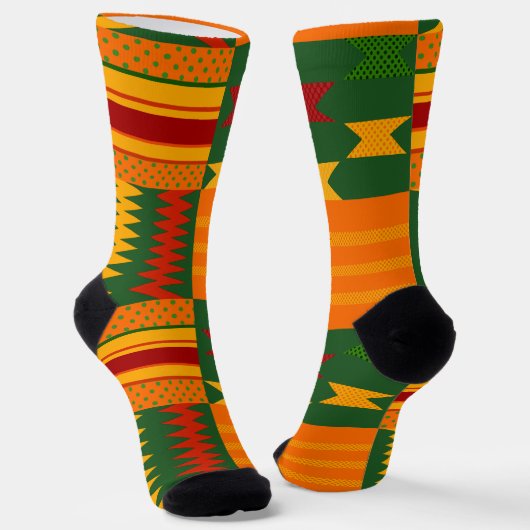 Afro Pop Kleurrijke Kente Soks Sokken (Gebogen)