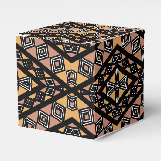 Afro Pop Modern Bogolan Modderdoek Ontwerp Bedankdoosjes (Voorkant Zijde)