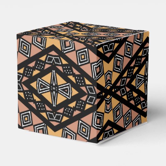 Afro Pop Modern Bogolan Modderdoek Ontwerp Bedankdoosjes (Achterkant)