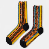 Afro Pop Modern Mudcloth Stripes Socks Sokken (Links)