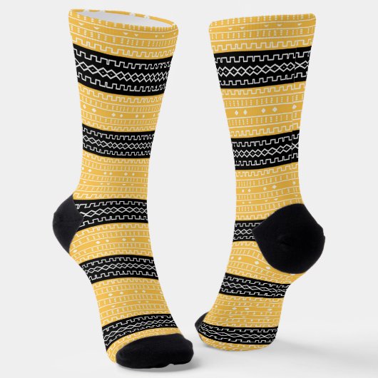Afro Pop Moderne Mudcloth Soksen Sokken (Gebogen)