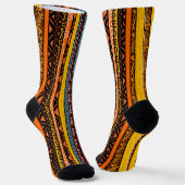 Afro Pop Moderne Mudcloth Strepen Soks Sokken (Gebogen)