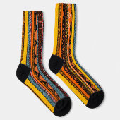 Afro Pop Moderne Mudcloth Strepen Soks Sokken (Rechts)