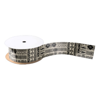 Afro Pop Mudcloth Design  Satin Ribbon Satijnen Lint