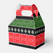 Afro Pop Rood Zwart En Groen Mudcloth Print Bedankdoosjes (Achterkant)