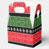 Afro Pop Rood Zwart En Groen Mudcloth Print Bedankdoosjes (Geopend)