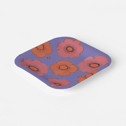 Afro Poppies Papier Bord (Gebogen)