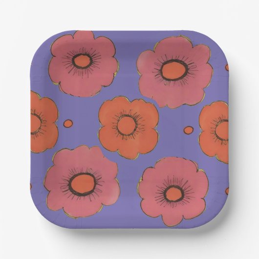 Afro Poppies Papieren Bord (Voorkant)