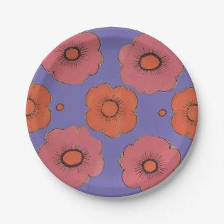 Afro Poppies Papieren Bordje