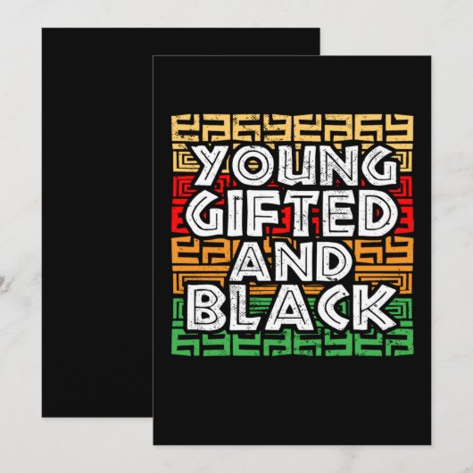 Afro Pride Black History Young Gifted and Black Save The Date (Voorkant / Achterkant)