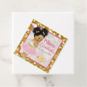 Afro Princess Ballerina Baby Girl Pink|Gold Fancy Bedankjes Labels (In situ)