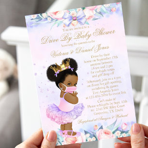 Afro Princess Drive by Baby shower Kaart