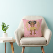 Afro Princess girl met tutu en gouden kroondraad Kussen (Stoel)
