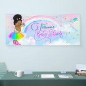 Afro Puff Baby Girl Pastel Rainbow Baby shower Spandoek (Beurs)