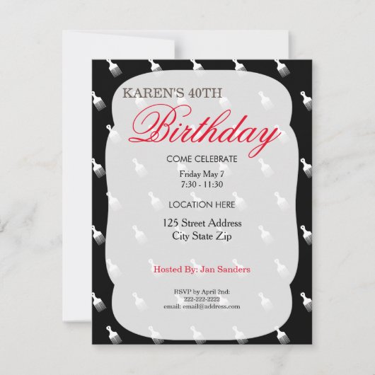 Afro Puff Birthday Party Kaart (Voorkant)